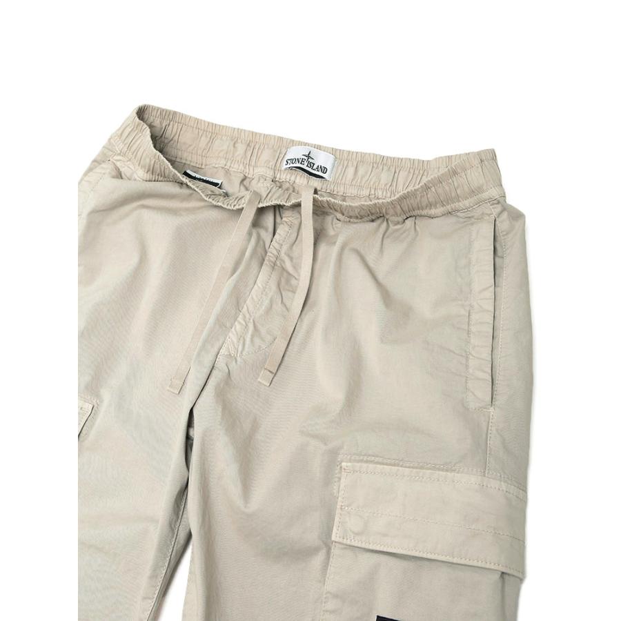 ストーンアイランド メンズ カーゴパンツ STONE ISLAND ロゴ ストレッチ ポケット カーゴ パンツ SI3100031S0A10 ブランド ボトムス グレー ブラックの画像