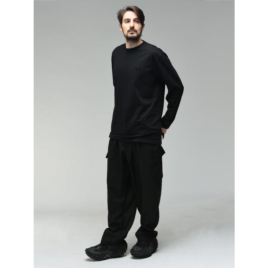 ワイスリー メンズ Tシャツ 長袖 Y-3 胸ロゴ クルーネック コットン