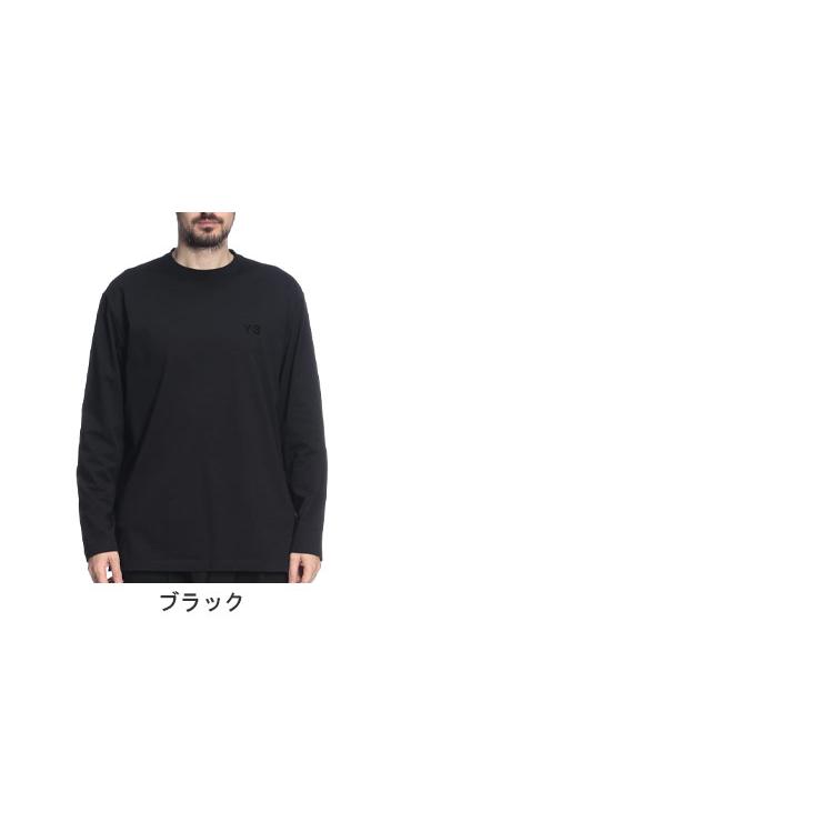 ワイスリー メンズ Tシャツ 長袖 Y-3 胸ロゴ クルーネック コットン