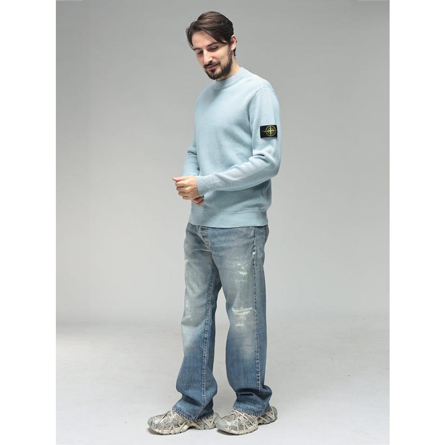 ストーンアイランド メンズ ニット 長袖 STONE ISLAND 袖ロゴ クルー