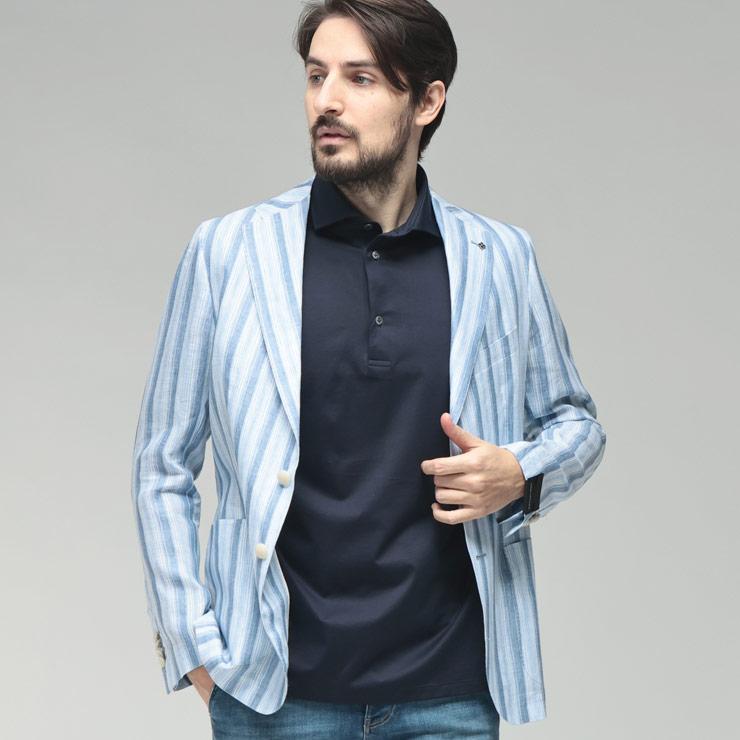 タリアトーレ メンズ ジャケット TAGLIATORE リネン ストライプ