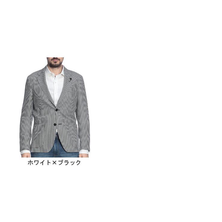 ラルディーニ メンズ ジャケット LARDINI チェック柄 シングル 2ツ釦