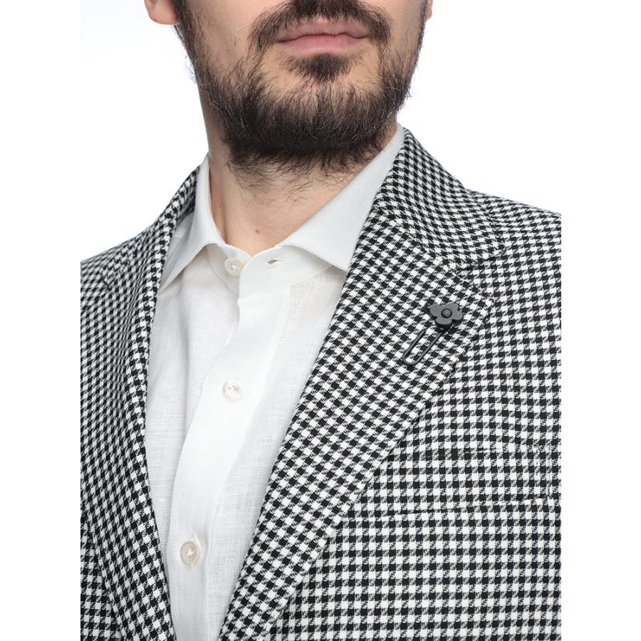 ラルディーニ メンズ ジャケット LARDINI チェック柄 シングル 2ツ釦