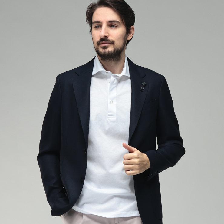 タイムセール【LARDINI Men's シングルジャケット】 ラルディーニ メンズ ジャケット LARDINI コットンサテン シングル 2ツ
