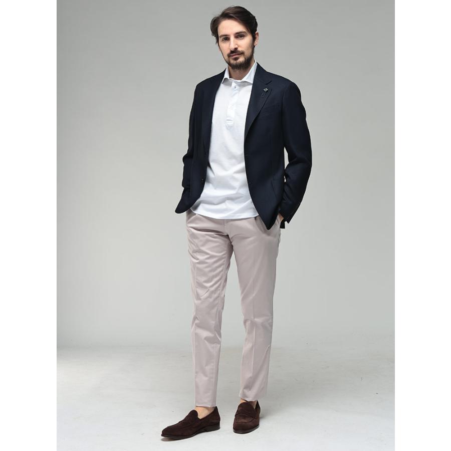 ラルディーニ メンズ ジャケット LARDINI コットンサテン シングル 2ツ