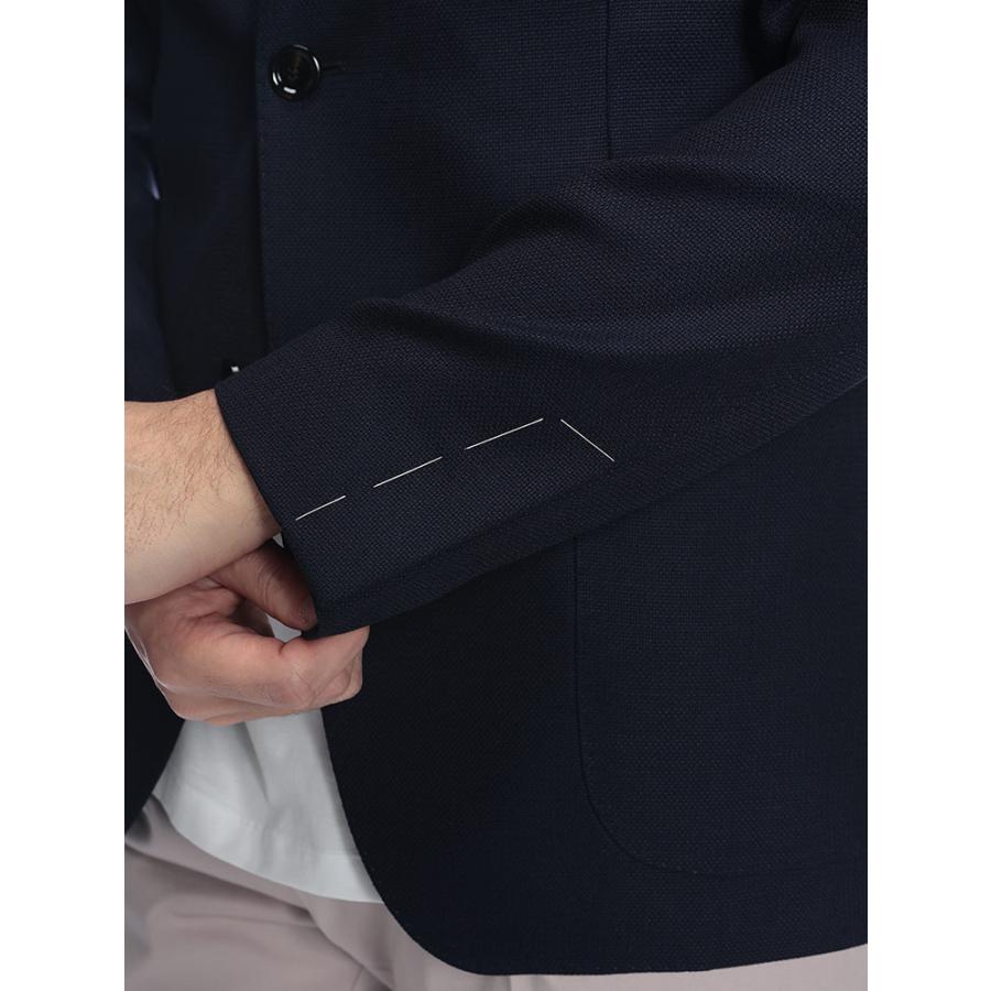 ラルディーニ メンズ カジュアルジャケット LARDINI コットンサテン シングル 2ツ釦 LD6202CN64402 ブランド アウター ネイビーの画像