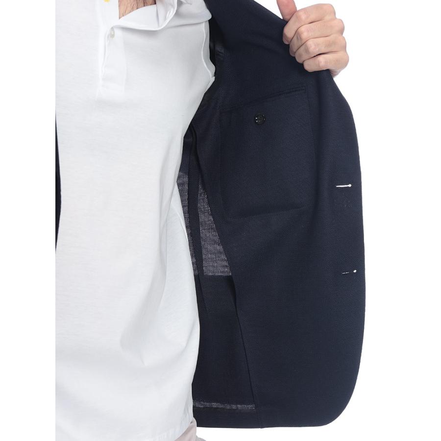 ラルディーニ メンズ カジュアルジャケット LARDINI コットンサテン シングル 2ツ釦 LD6202CN64402 ブランド アウター ネイビーの画像