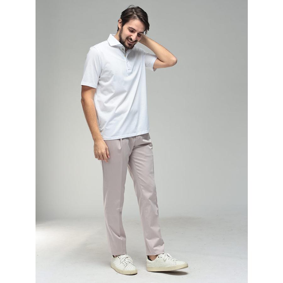 ラルディーニ メンズ パンツ LARDINI コットンサテン ワンタック