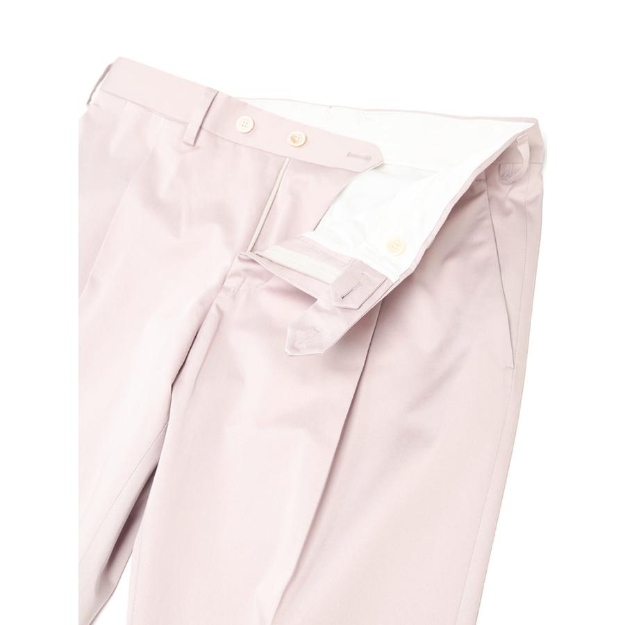 ラルディーニ メンズ パンツ LARDINI コットンサテン ワンタック スラックス LDSOHOCN64402 ブランド ボトムス ピンクの画像