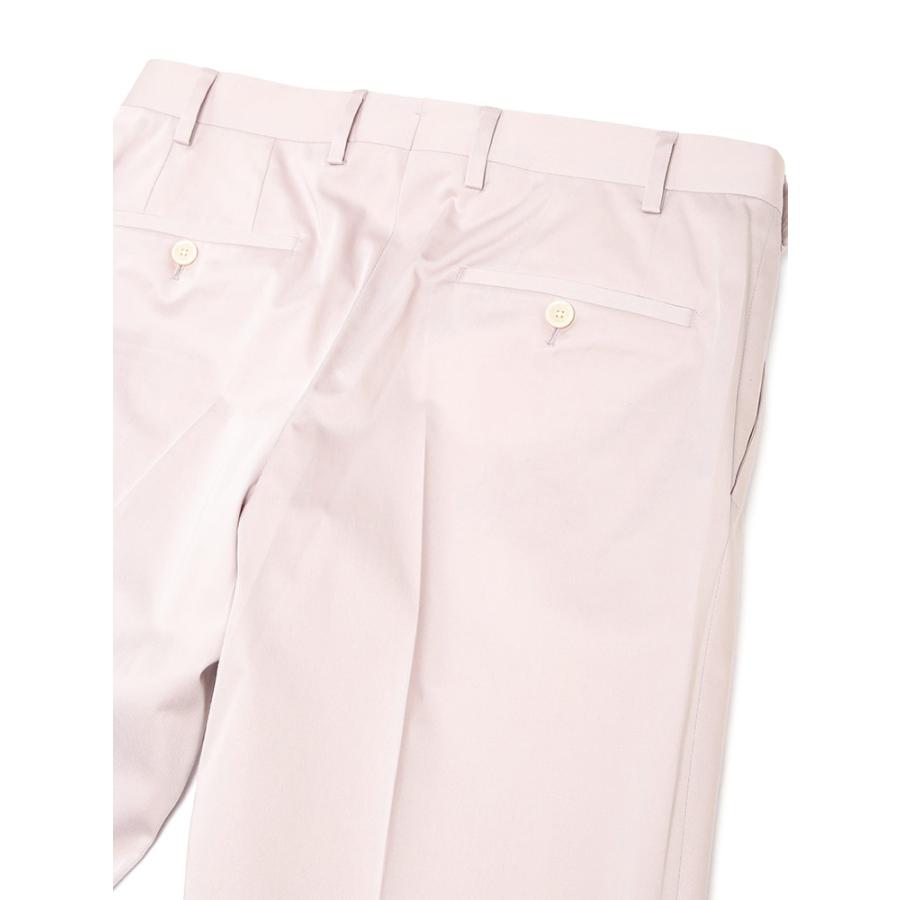 ラルディーニ メンズ パンツ LARDINI コットンサテン ワンタック スラックス LDSOHOCN64402 ブランド ボトムス ピンクの画像