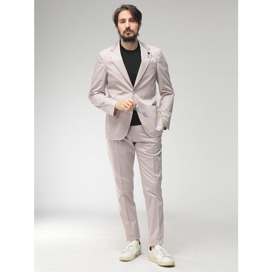 ラルディーニ LARDINI メンズ ジャケット コットンサテン 無地 シングル 2ツ釦 テーラード LD6202CN64402 ブランド アウター フォーマル ビジネス ビジカジ 春の画像