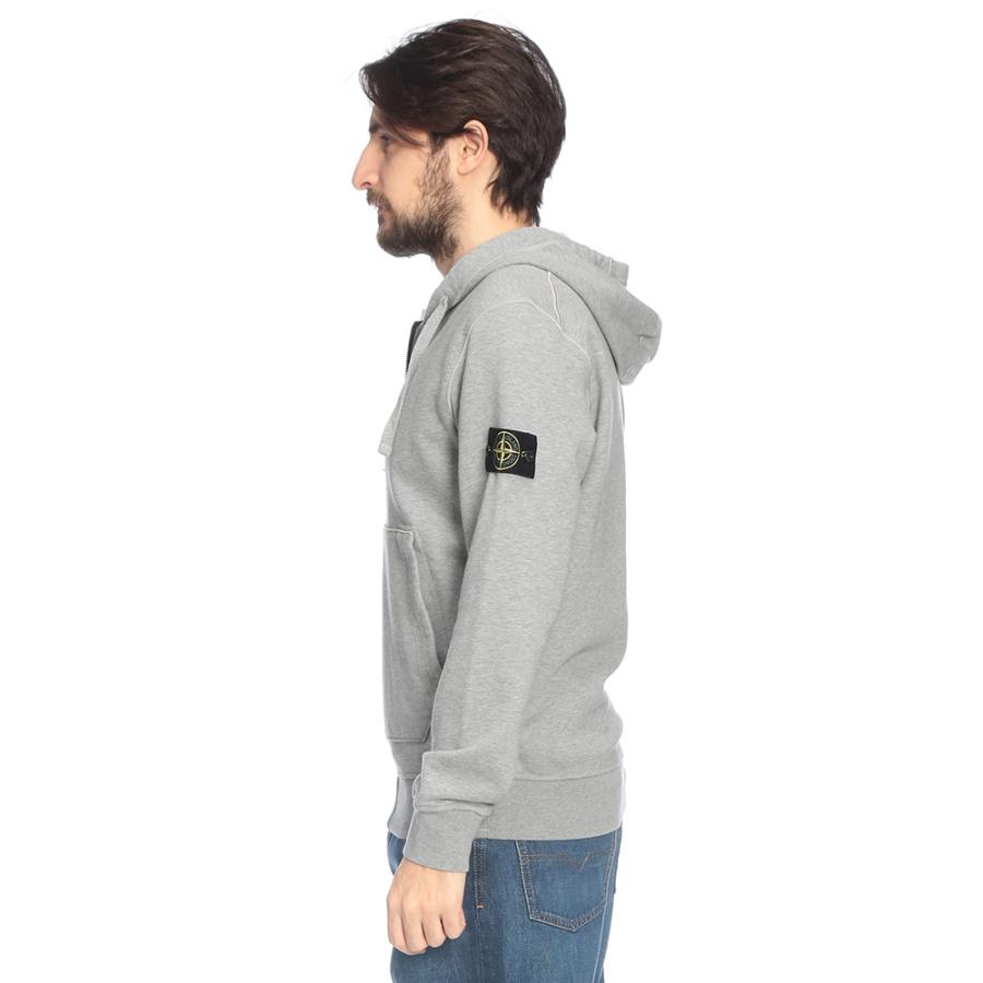 STONE  ストーンアイランド ジップアップパーカー グレー L STONE ISLAND（ストーン アイランド） 25SSモデル バッジワッペン付き