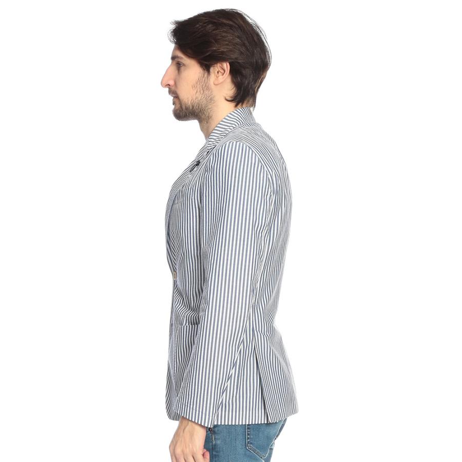 ラルディーニ LARDINI メンズ ジャケット シアサッカー シングル 2ツ釦 テーラード LD6205IF66801 ブランド アウター 無地 ストライプ 春の画像