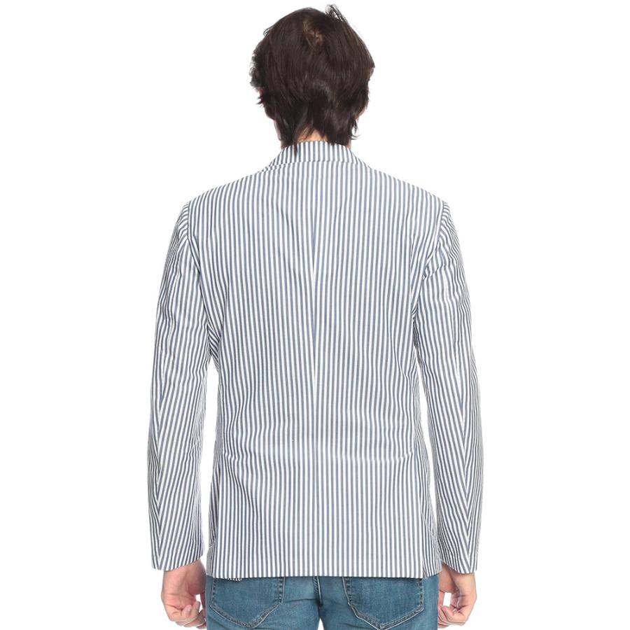 ラルディーニ LARDINI メンズ ジャケット シアサッカー シングル 2ツ釦 テーラード LD6205IF66801 ブランド アウター 無地 ストライプ 春の画像
