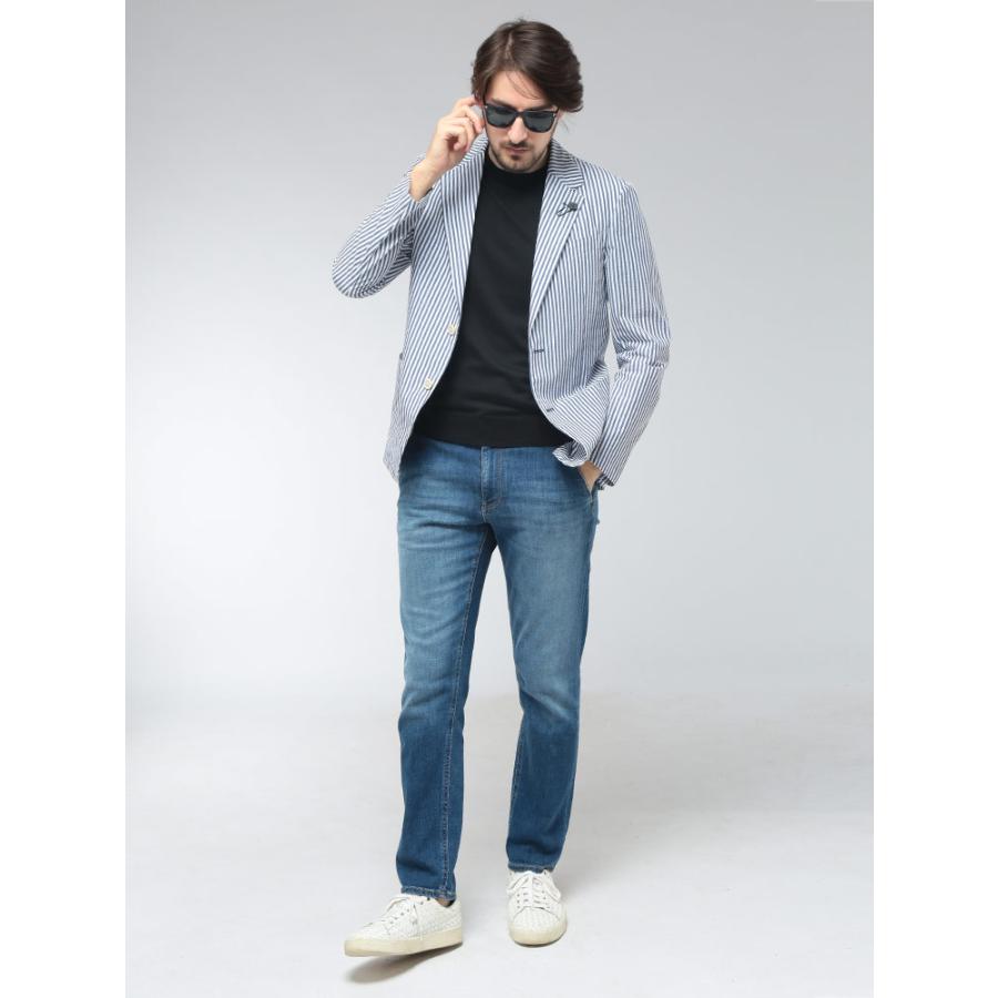 ラルディーニ LARDINI メンズ ジャケット シアサッカー シングル 2ツ釦 テーラード LD6205IF66801 ブランド アウター 無地 ストライプ 春の画像