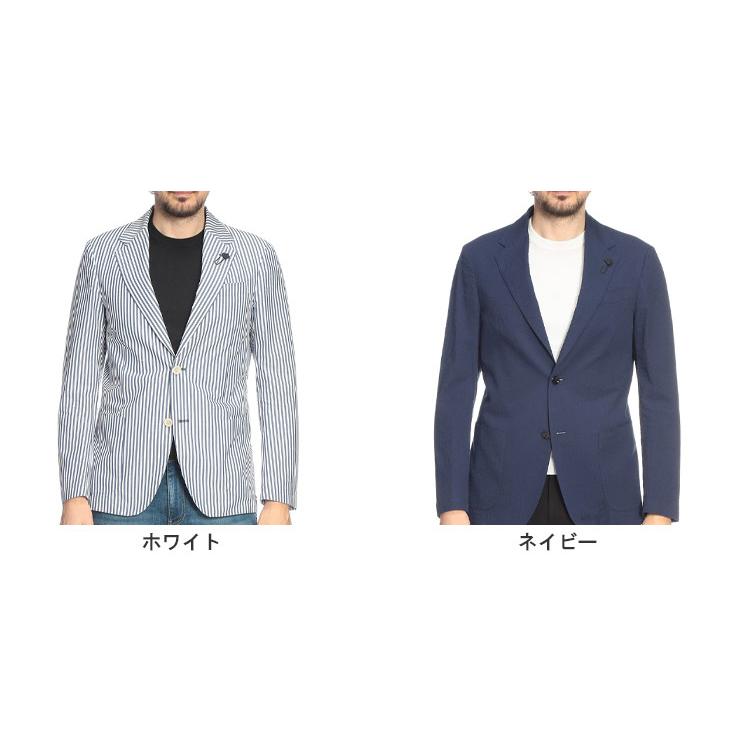 ラルディーニ LARDINI メンズ ジャケット シアサッカー シングル 2ツ釦 テーラード LD6205IF66801 ブランド アウター 無地 ストライプ 春の画像