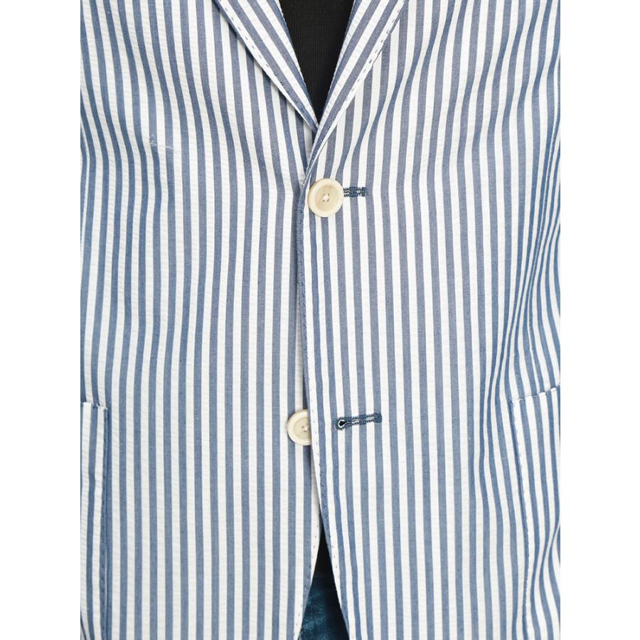 ラルディーニ LARDINI メンズ ジャケット シアサッカー シングル 2ツ釦 テーラード LD6205IF66801 ブランド アウター 無地 ストライプ 春の画像