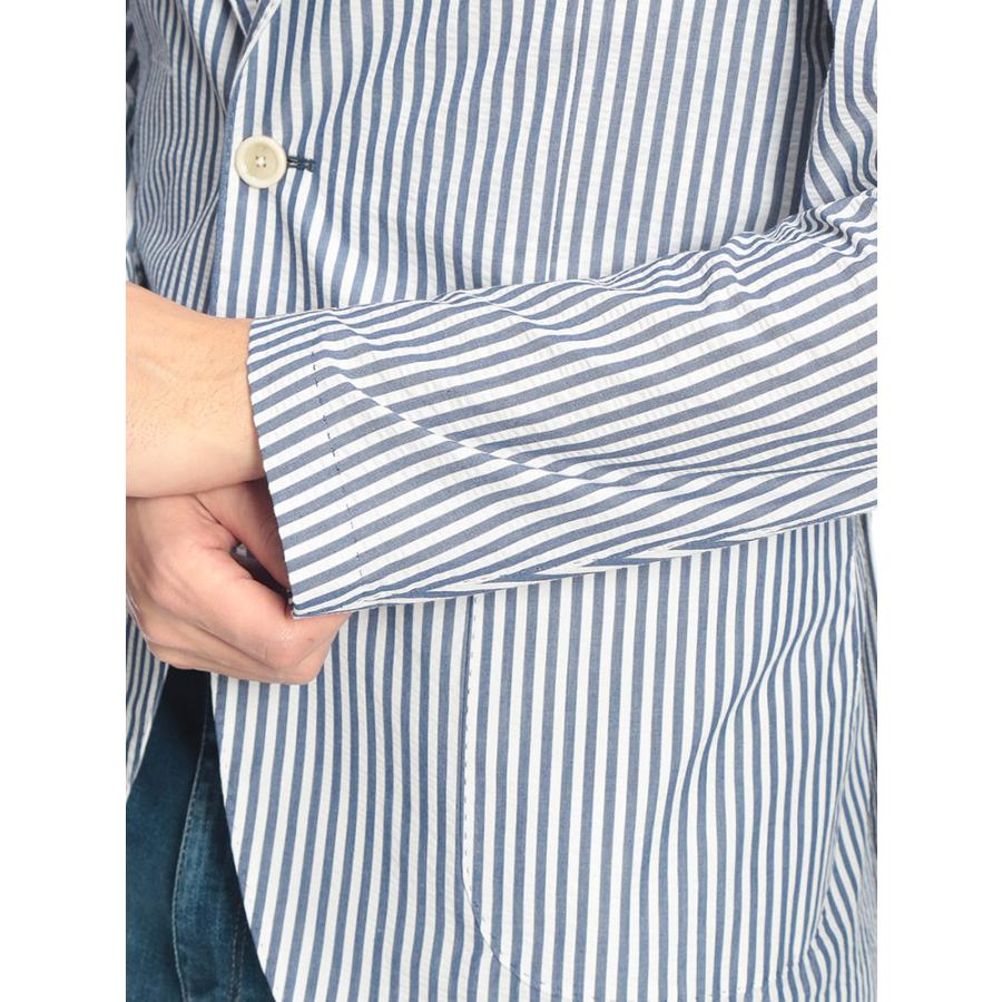 ラルディーニ LARDINI メンズ ジャケット シアサッカー シングル 2ツ釦 テーラード LD6205IF66801 ブランド アウター 無地 ストライプ 春の画像