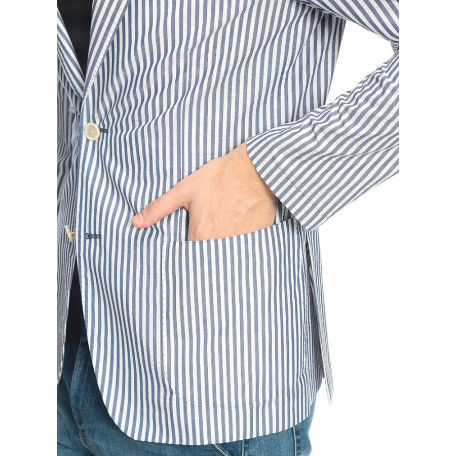 ラルディーニ LARDINI メンズ ジャケット シアサッカー シングル 2ツ釦 テーラード LD6205IF66801 ブランド アウター 無地 ストライプ 春の画像