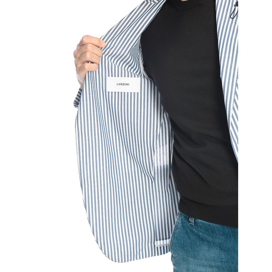 ラルディーニ LARDINI メンズ ジャケット シアサッカー シングル 2ツ釦 テーラード LD6205IF66801 ブランド アウター 無地 ストライプ 春の画像