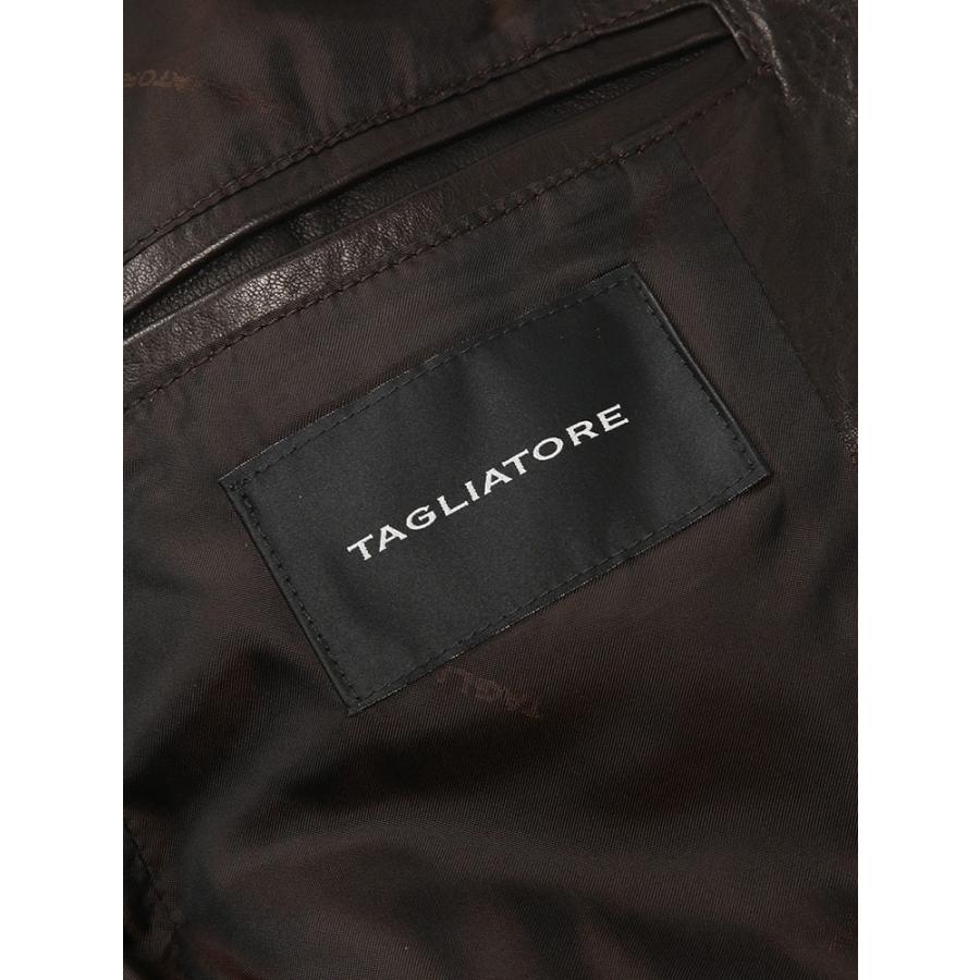 タリアトーレ TAGLIATORE メンズ レザージャケット ラムレザー シングル テーラードジャケット TGDAVIESCHE26 ブランド アウター レザー きれいめの画像