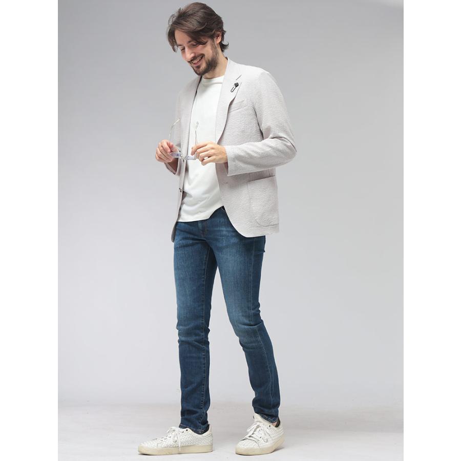 ラルディーニ LARDINI メンズ テーラード ジャケット シアサッカー シングル 2ツ釦 LD6205IF66805 ブランド アウター フォーマル きれいめ 春の画像
