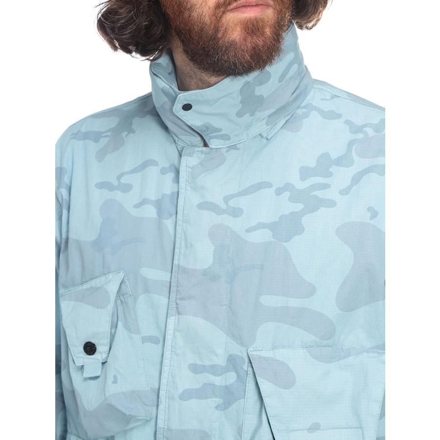 ストーンアイランド STONE ISLAND メンズ ジャケット フード収納 ナイロンブルゾン 迷彩 カモフラージュ フルジップ SI4100071S00E9 ブランド アウターの画像