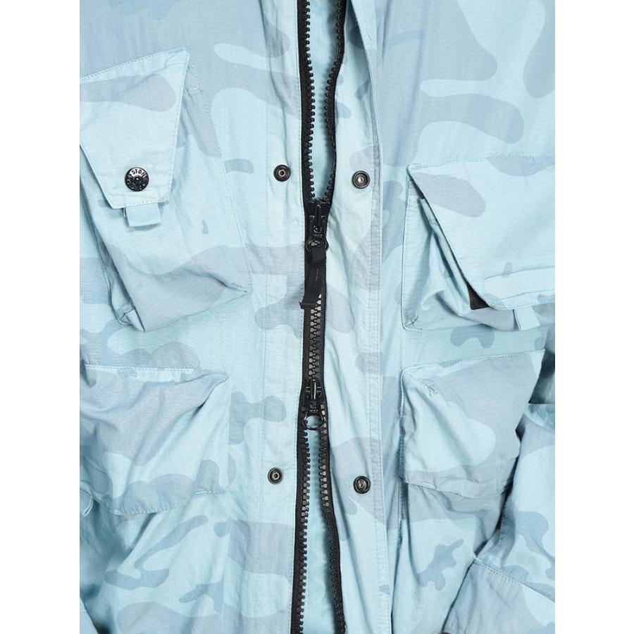 ストーンアイランド STONE ISLAND メンズ ジャケット フード収納 ナイロンブルゾン 迷彩 カモフラージュ フルジップ SI4100071S00E9 ブランド アウターの画像