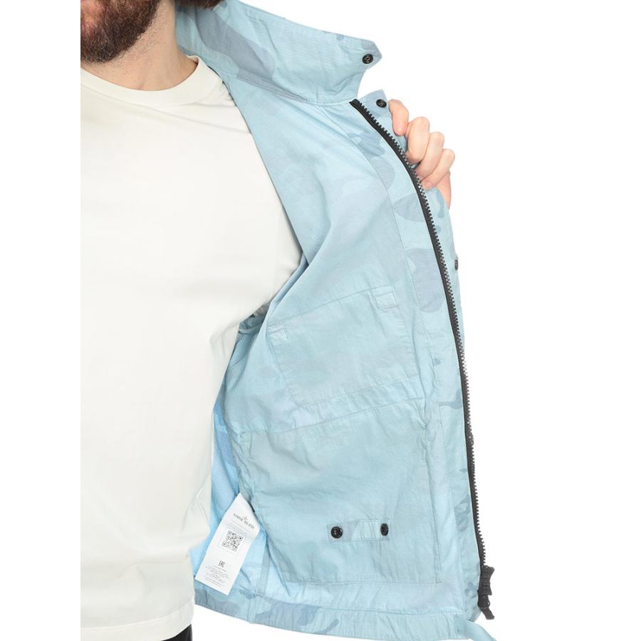 ストーンアイランド STONE ISLAND メンズ ジャケット フード収納 ナイロンブルゾン 迷彩 カモフラージュ フルジップ SI4100071S00E9 ブランド アウターの画像