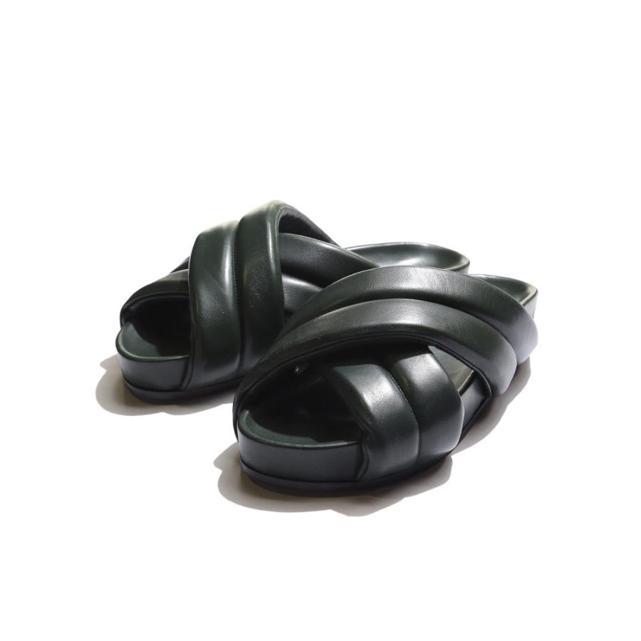 JIL SANDER ジルサンダー レザー クロスストラップ スライドサンダル