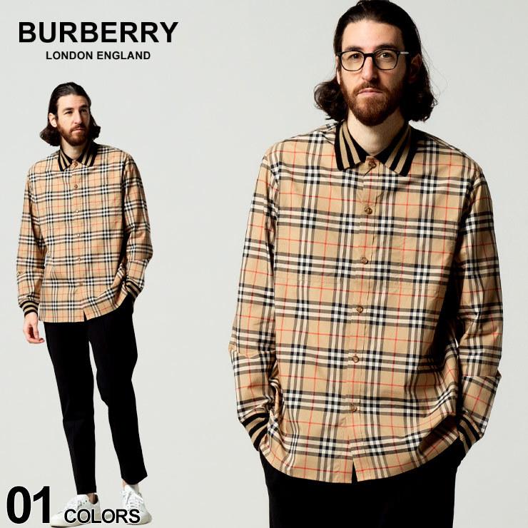 雑誌で紹介された チェック Burberry メンズ シャツ バーバリー Sale 1 C チェックシャツ メンズ バーバリー Burberry 襟袖リブ シャツ 長袖 シャツ カジュアルシャツ Christiansilva Cl