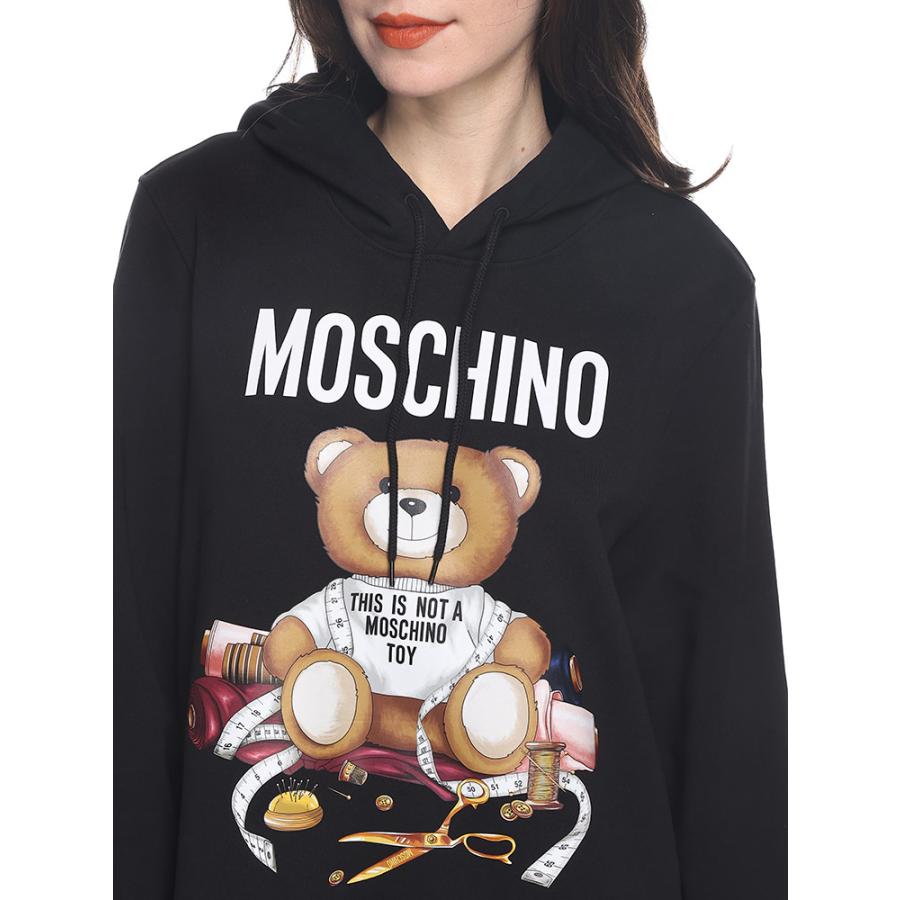 モスキーノ パーカー MOSCHINO レディース ワンピース ベアプリント TEDDY ブランド トップス MHLV04645528｜zen｜03