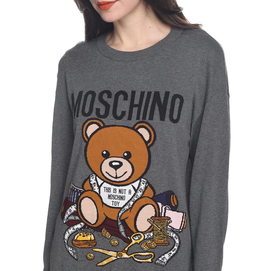 モスキーノ ニット MOSCHINO レディース ワンピース ニットワンピース ベア TEDDY ブランド トップス MHLV04885505｜zen｜03