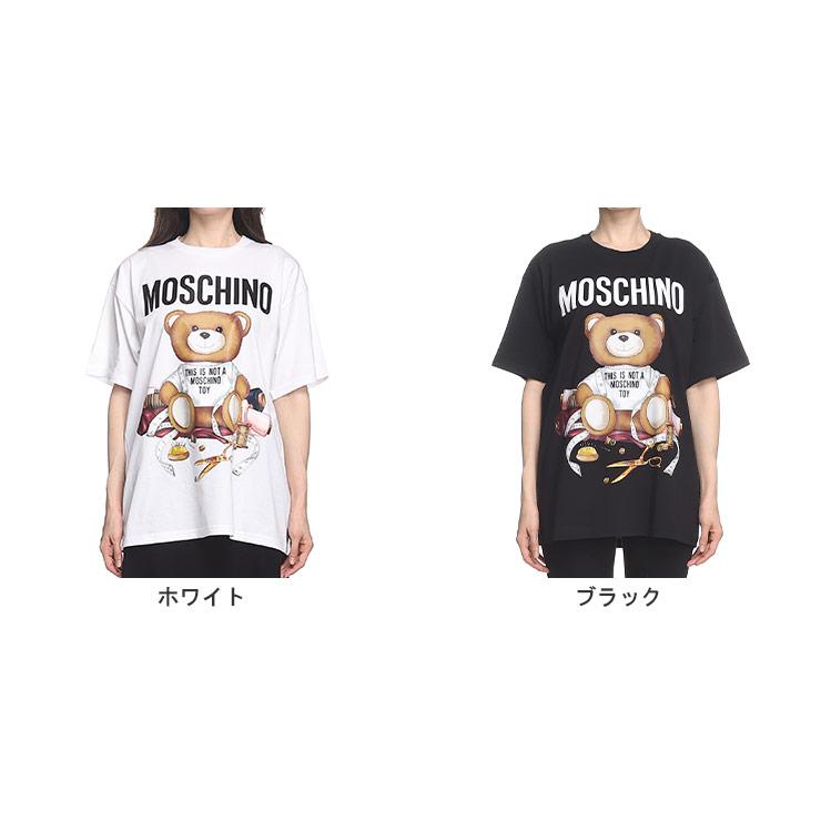 モスキーノ Tシャツ MOSCHINO レディース カットソー 半袖 ベアプリント TAILOR TEDDY ブランド トップス  MHLV07015541