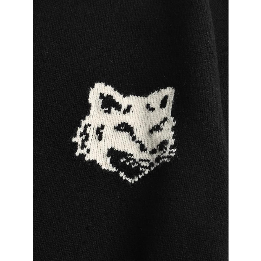 ✨美品✨メゾンキツネ 黒ニット セーター 胸元ロゴ刺繍 ウール Mサイズ 楽天市場】メゾンキツネ MAISON KITSUNE クルーネックセーター