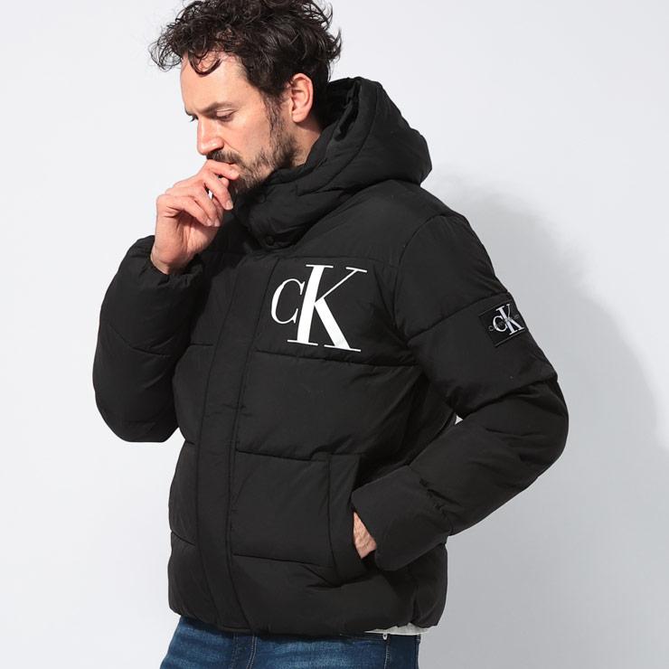 Calvin Klein（カルバン・クライン） フード着脱 ナイロン 胸ロゴ 中綿 