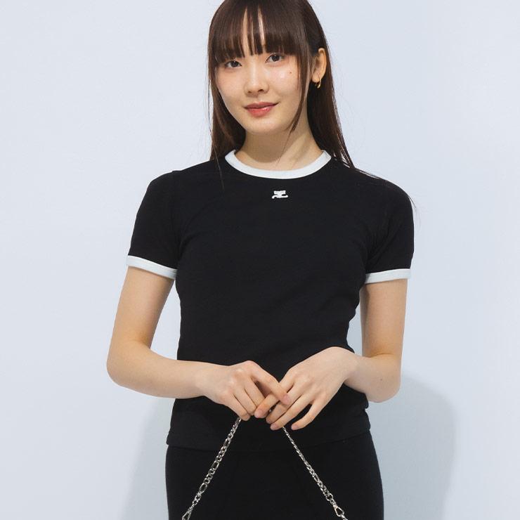 courreges クレージュ コットン シグネチャーコントラスト courreges クレージュ コットン シグネチャーコントラスト