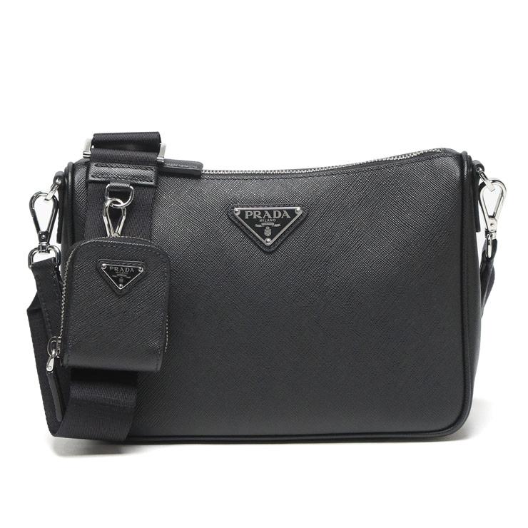 PRADA（プラダ） PRADA Re-Nylon サフィアーノレザー ショルダーバッグ