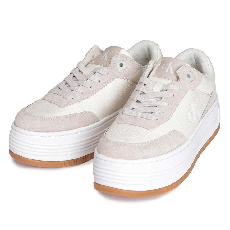 カルバンクライン　レースアップスニーカー　新品 Calvin Klein (カルバンクライン) フェイクレザー ロゴ レース