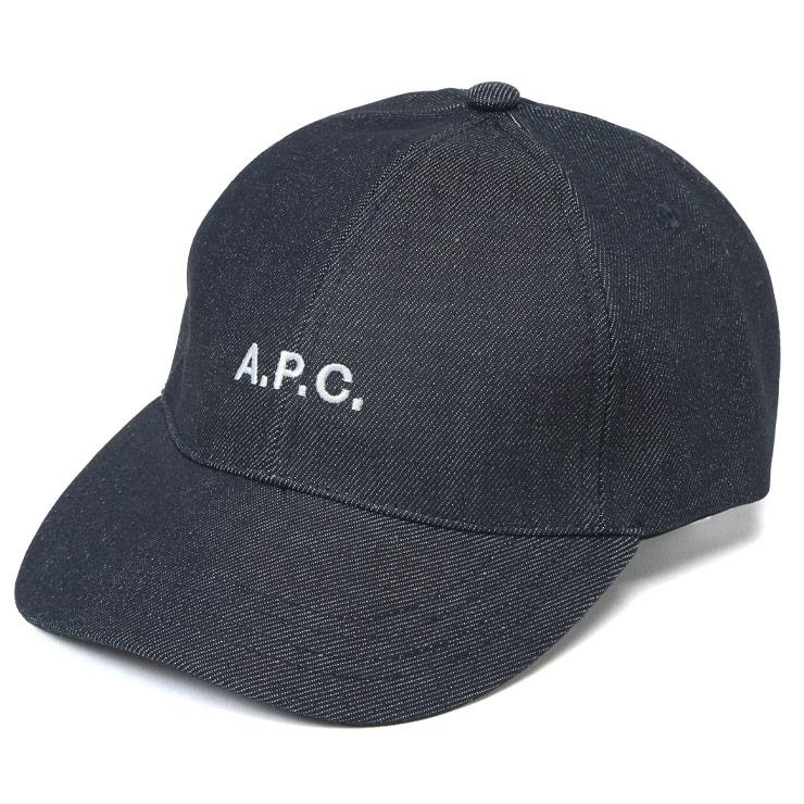 apc デニムキャップ A.P.C. アーペーセー A.P.C フロントロゴ刺繍デニムキャップ