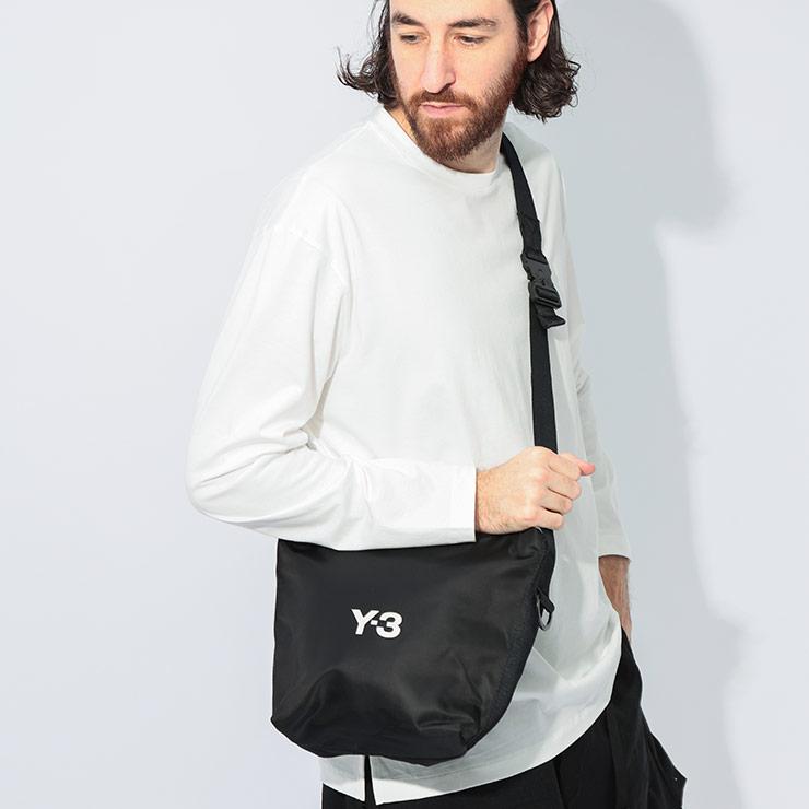 Y3 youji yamamoto ショルダーバッグ サコッシュ ロゴ付き 紺