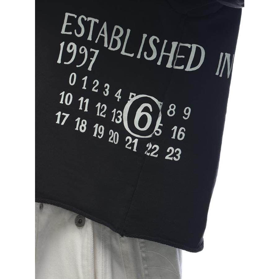 エムエムシックス メゾン マルジェラ MM6 Maison Margiela パーカー レディース ロゴプリント ショート丈 MM6GU0241M25012の画像