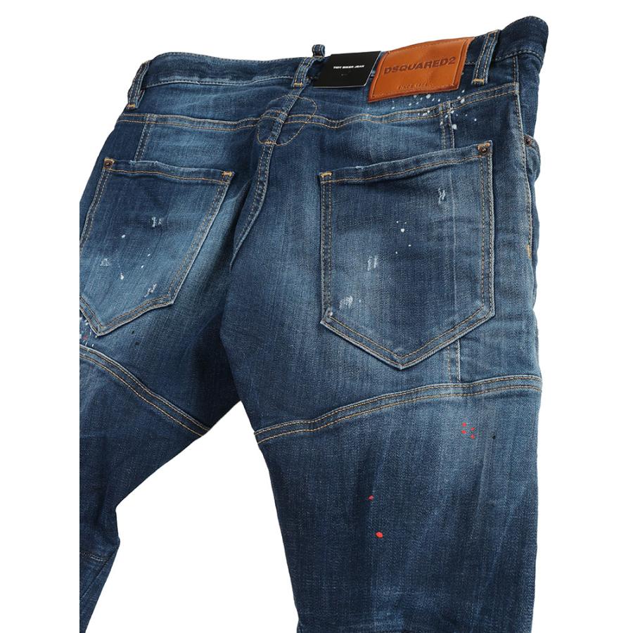 ディースクエアード メンズ DSQUARED2 ミディアム イージー レッドスポットウォッシュ バイカー ジーンズ デニムパンツ BIKER D2LB1735S30664の画像