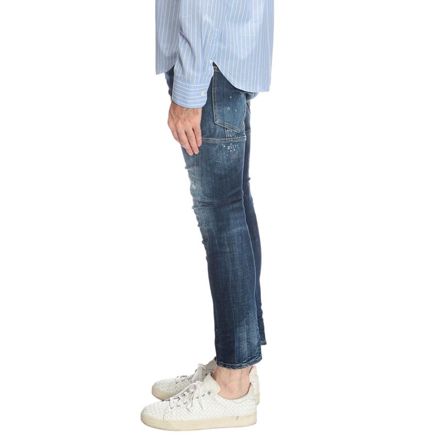 ディースクエアード メンズ DSQUARED2 ミディアム イージー レッドスポットウォッシュ バイカー ジーンズ デニムパンツ BIKER D2LB1735S30664の画像