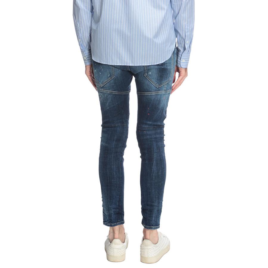 ディースクエアード メンズ DSQUARED2 ミディアム イージー レッドスポットウォッシュ バイカー ジーンズ デニムパンツ BIKER D2LB1735S30664の画像
