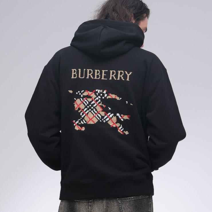 【最高デザイン】 バーバリーロンドン 豪華刺繍 パーカー 入手困難 両面ロゴ 中古・古着通販】BURBERRY (バーバリー) Embroidered logo hoodie
