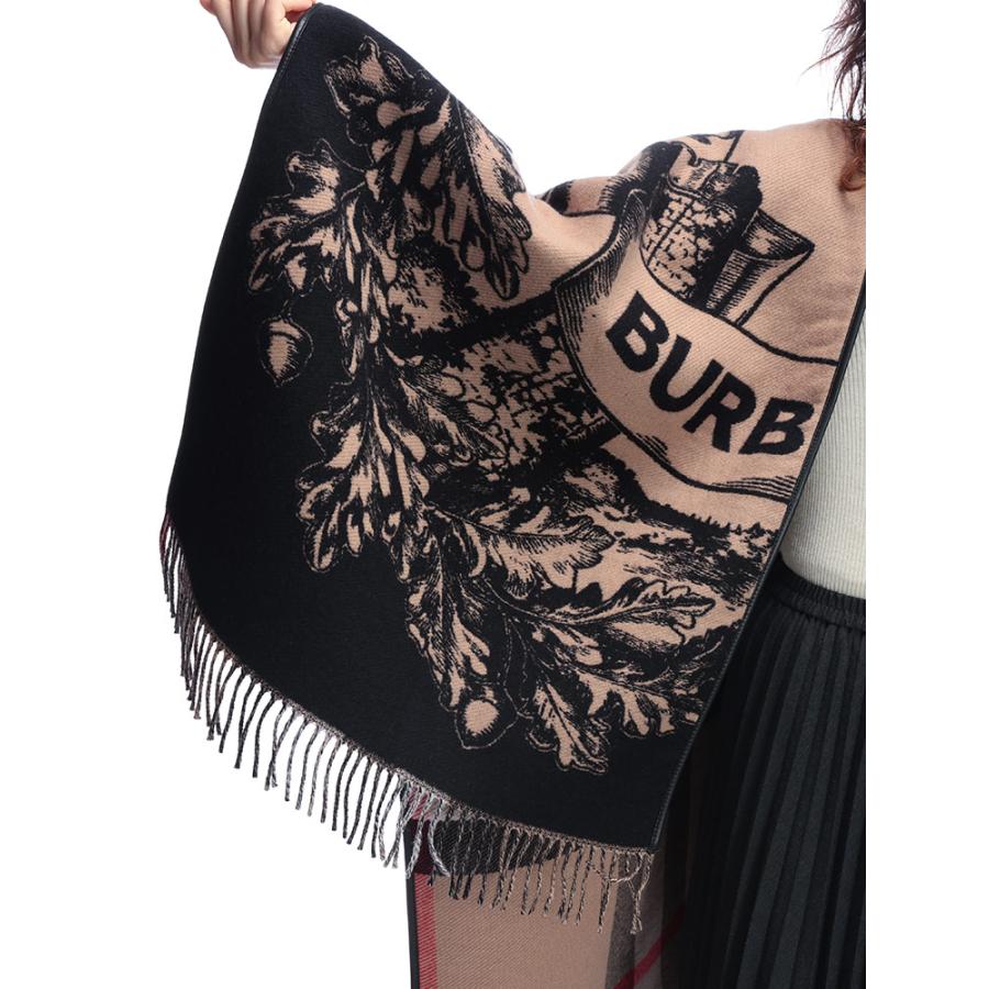 BURBERRY（バーバリー） リバーシブル ウール チェック×総柄 ケープ