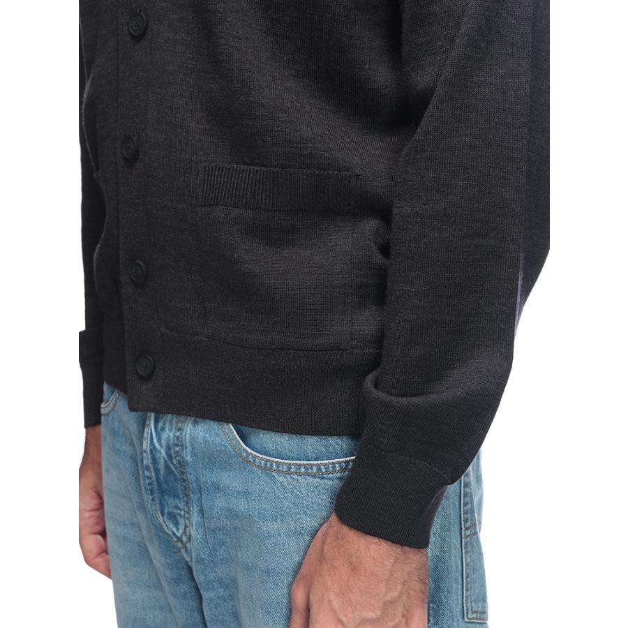 【新品】メゾンキツネ ダブルフォックスパッチ カーディガン ブラック Mサイズ Maison Kitsune (メゾン キツネ) ダブル ボールド フォックスヘッド