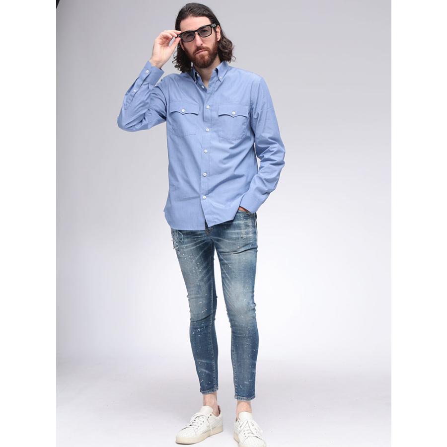 PRADA 長袖コットンシャツ 38 (15)水色 PRADA 長袖コットンシャツ 38 (15)水色