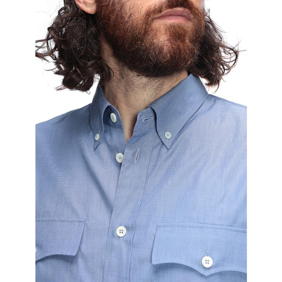 PRADA プラダ 無地 ボタンダウン フラップポケット コットン